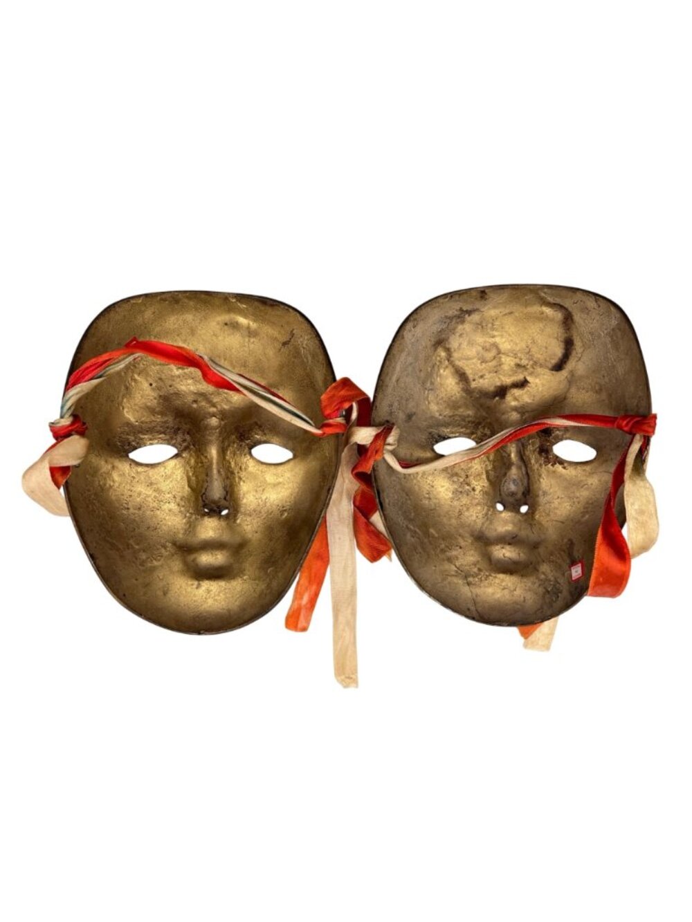 Handcrafted Venetian-Style Solid Brass Wall Masks Ribbons Metallic Made in India - Picture 2 of 16